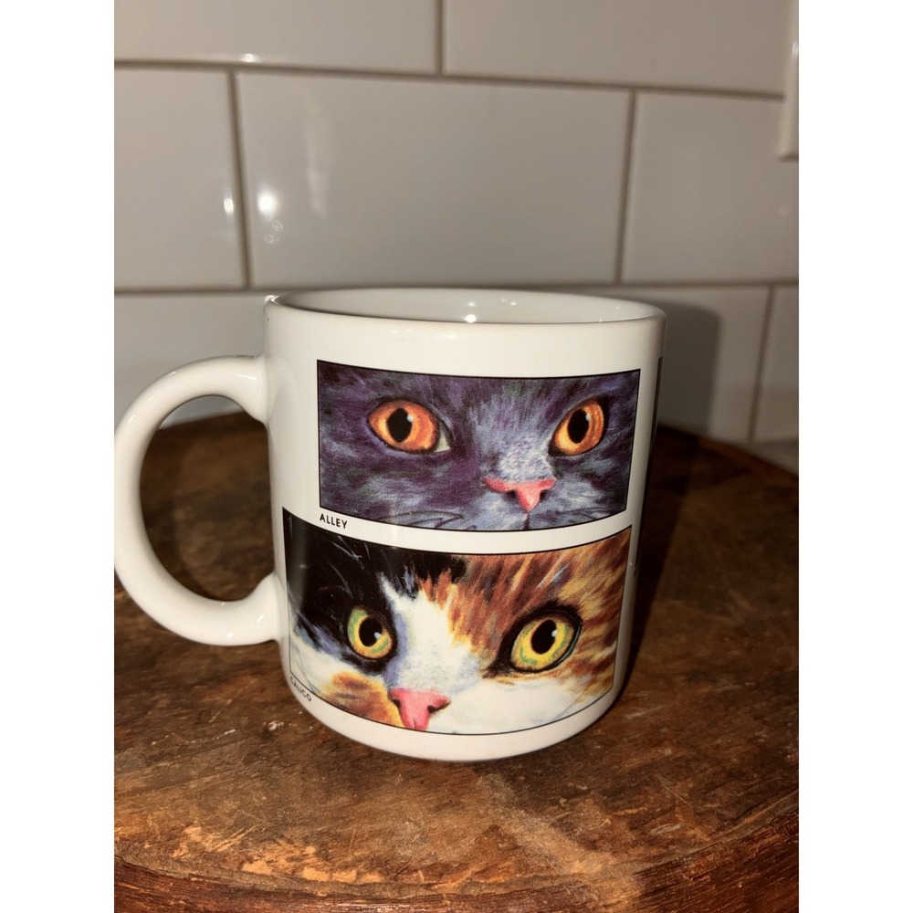 Lang‎ & Wise Cat Mug Calico Faces Multi-Color Eyes